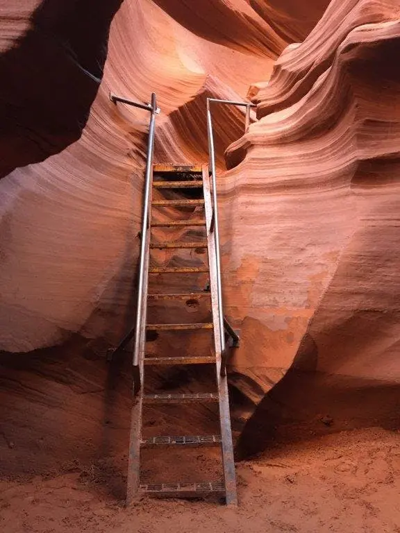 ladder inside canyon
